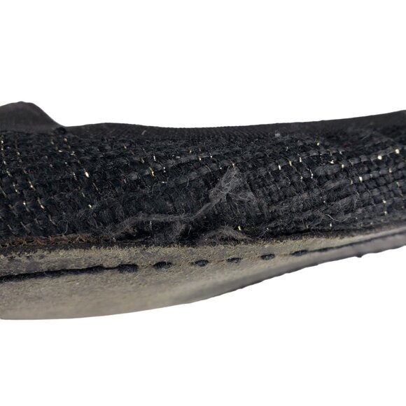 Tory Burch Caroline Arabia Black Elastic Flats 10M, Flaws - Picture 6 of 13